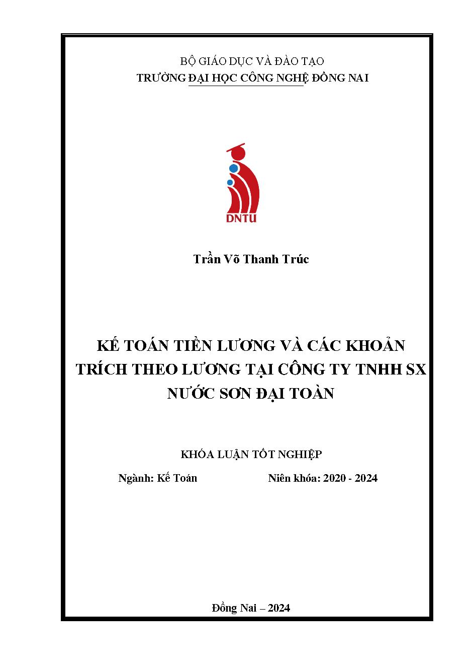 kế toán tiền lương và các khoản trích theo lương tại công ty TNHH SX Nước sơn Đại Toàn