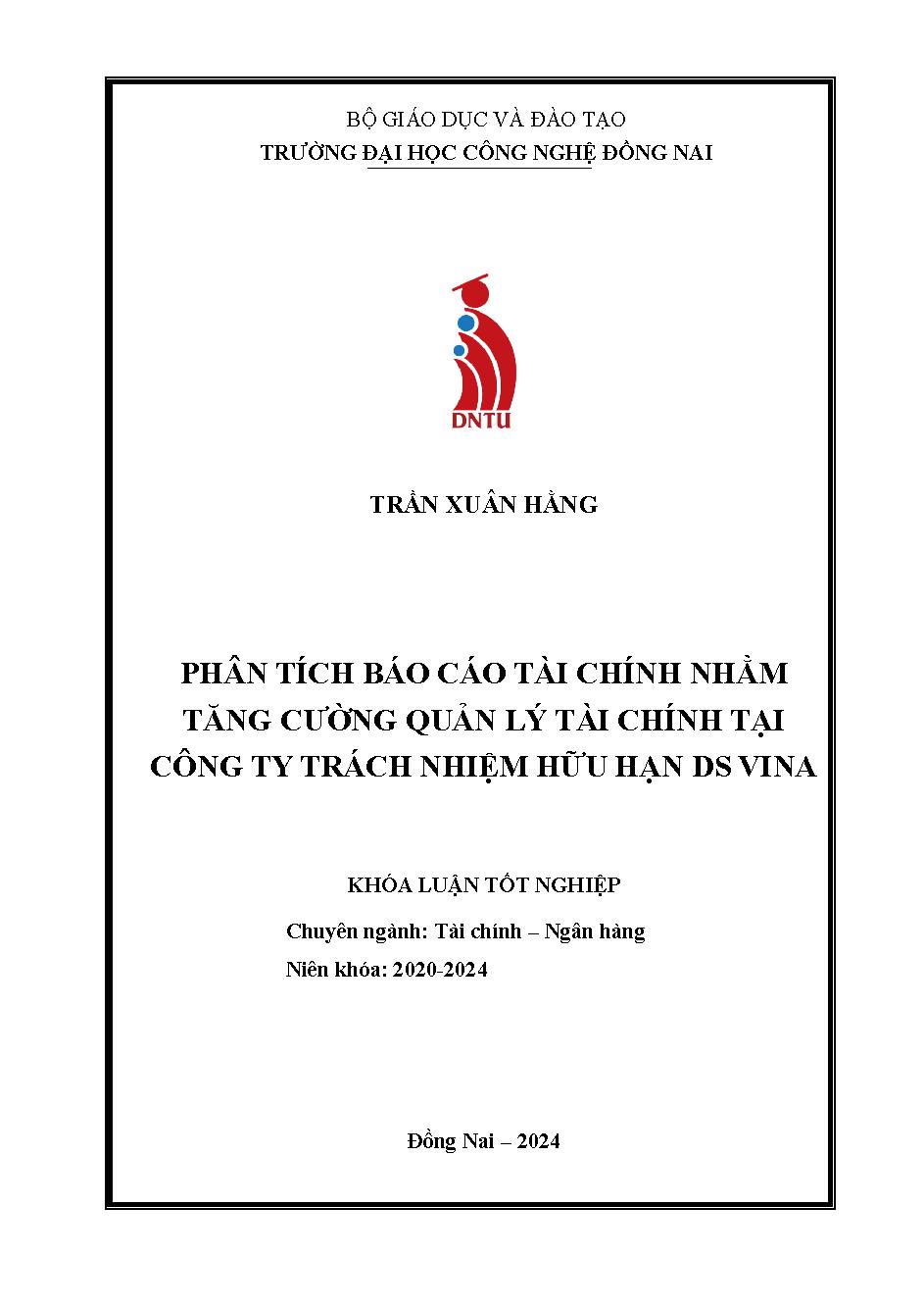 Phân tích báo cáo tài chính nhằm tăng cường quản lý tài chính tại Công ty TNH DS Vina