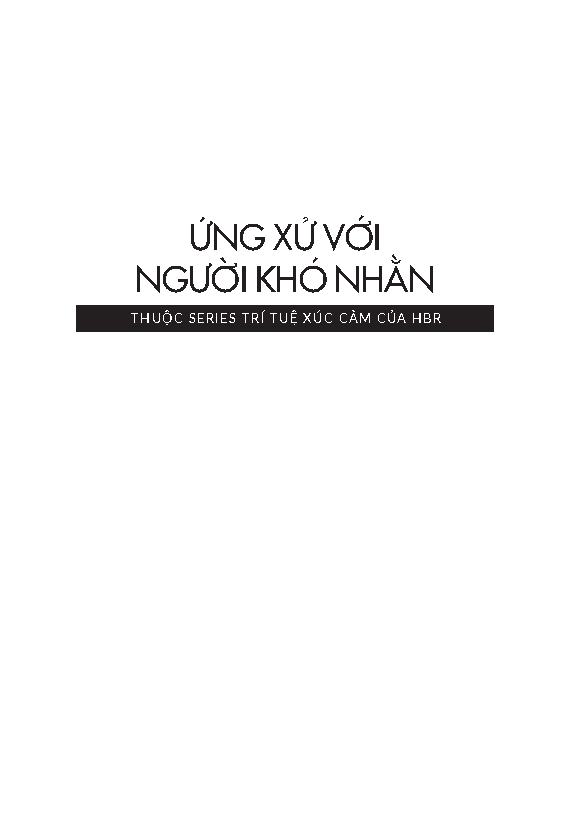 Ứng Xử Với Người Khó Nhằn