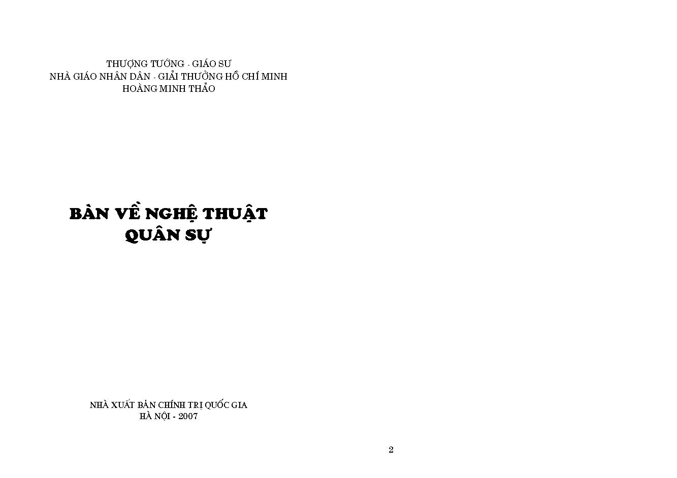 Bàn Về Nghệ Thuật Quân Sự