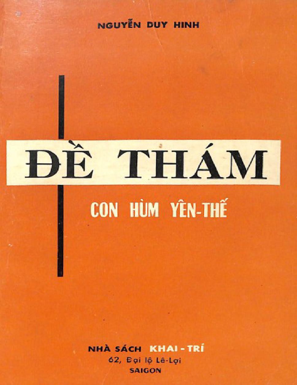 Đề Thám - Con Hùm Yên Thế