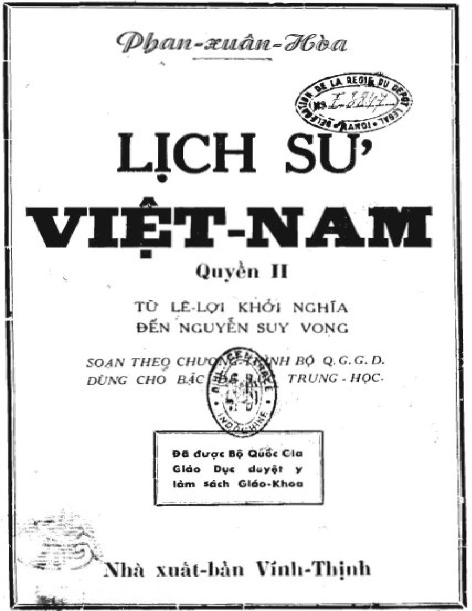 Lich su Viet Nam tu Le Loi Khoi Nghia den Nguyen Suy Vong