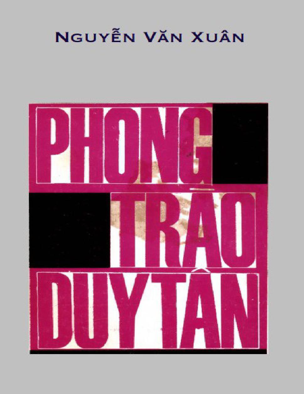 Phong Trao Duy Tan