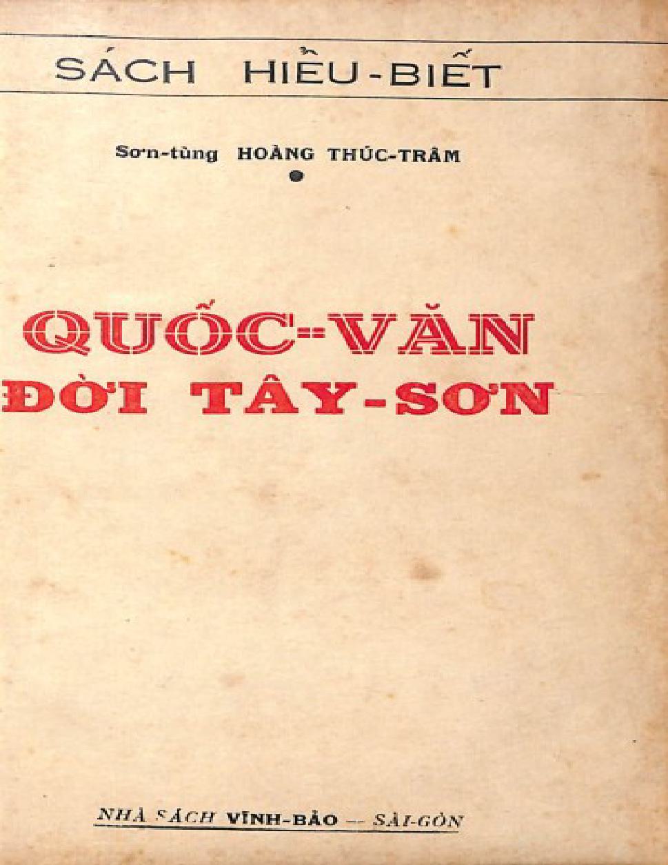 Quốc Văn Đời Tây Sơn